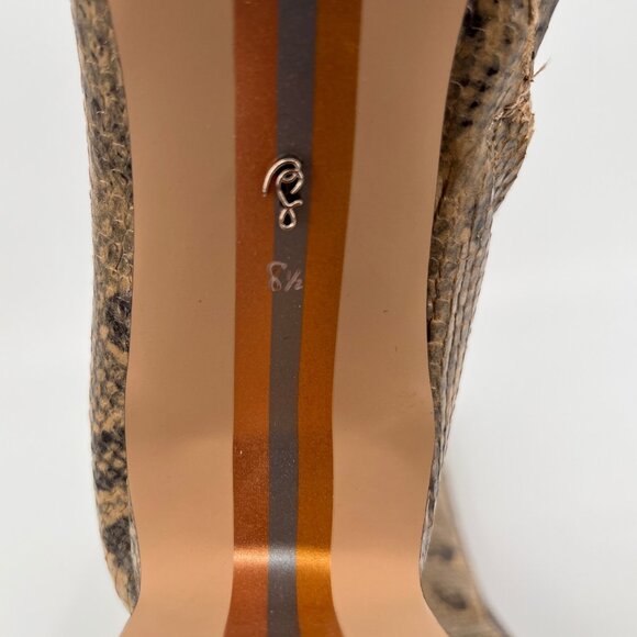 Sam Edelman Sylvia 2 Knee‑High Boot Size 8.5 Tan Python Embossed Leather - Picture 6 of 16